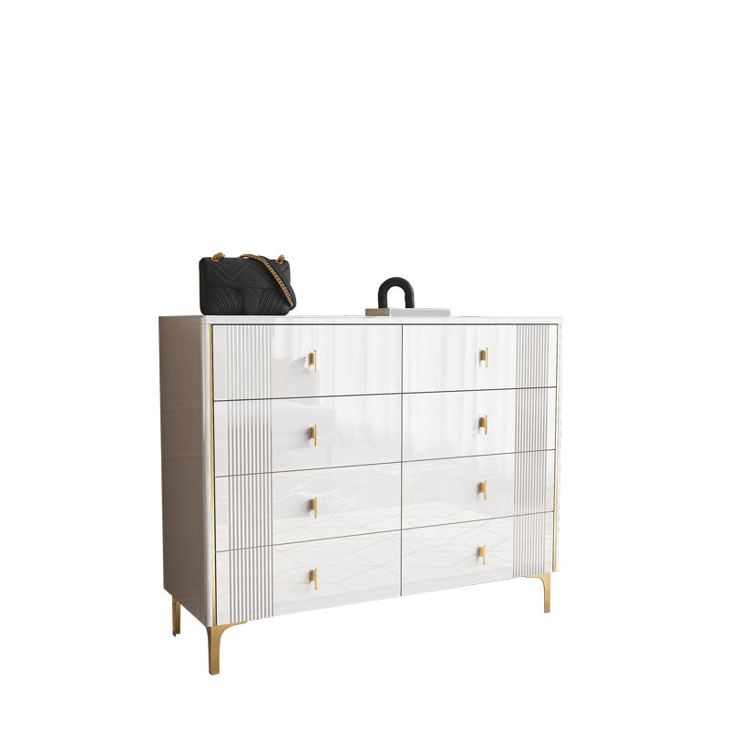 Vertical Glam Stone Storage Chest Bedroom Chest with Metal Legs 47"L x 16"W x 37"H White Clearhalo 'Bedroom Furniture' 'Dressers & Chests' 'dressers_chests' 'furn' 'furn_dressers_chests' 'Furniture' 6440331