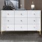 Vertical Glam Stone Storage Chest Bedroom Chest with Metal Legs 63"L x 16"W x 32"H White Clearhalo 'Bedroom Furniture' 'Dressers & Chests' 'dressers_chests' 'furn' 'furn_dressers_chests' 'Furniture' 6440337