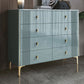 Vertical Glam Stone Storage Chest Bedroom Chest with Metal Legs 47"L x 16"W x 37"H Green Clearhalo 'Bedroom Furniture' 'Dressers & Chests' 'dressers_chests' 'furn' 'furn_dressers_chests' 'Furniture' 6440341