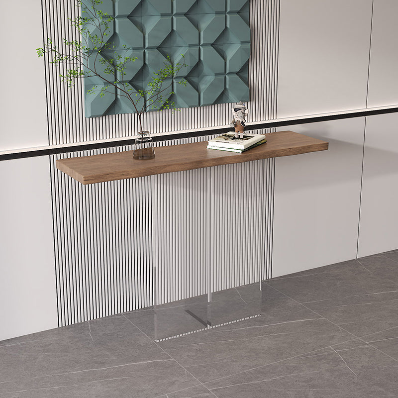 Tabla de consola de madera sólida 31.5 "Mesa de altura rectangular de altura con pierna acrílica