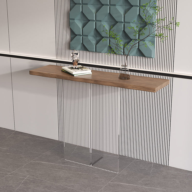Tabla de consola de madera sólida 31.5 "Mesa de altura rectangular de altura con pierna acrílica