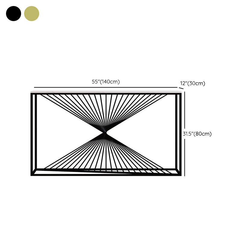 Marble Modern Console Table 11.81-inch Wide Rectangle Accent Table Clearhalo 'Console Tables' 'console_tables' 'Entry & Mudroom Furniture' 'furn' 'furn_console_tables' 'Furniture' 6440459