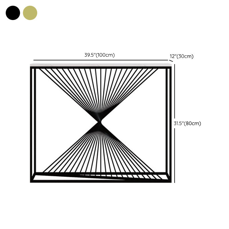 Marble Modern Console Table 11.81-inch Wide Rectangle Accent Table Clearhalo 'Console Tables' 'console_tables' 'Entry & Mudroom Furniture' 'furn' 'furn_console_tables' 'Furniture' 6440461