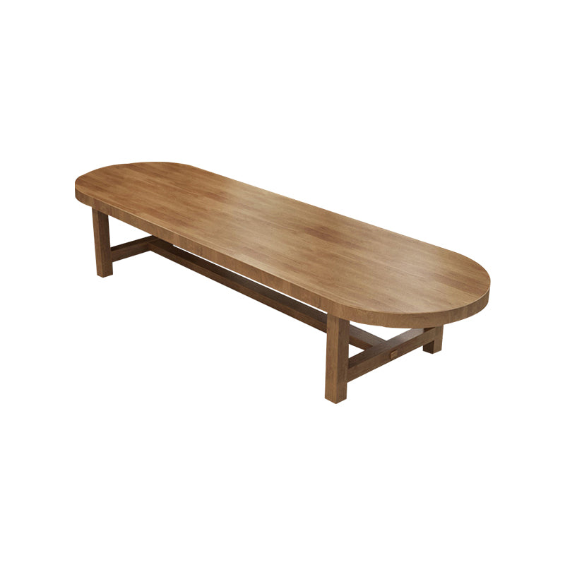 29.25 Inch H Solid Wood Office Desk Modern Oval Writing Desk 51.2"L x 27.6"W x 29.5"H Clearhalo 'furn' 'furn_office_desk' 'Furniture' 'Office Desks' 'Office Furniture' 'office_desk' 6446440