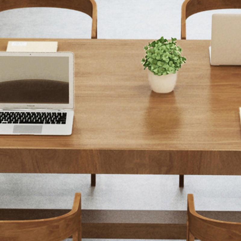 29.25 Inch H Solid Wood Office Desk Modern Oval Writing Desk Clearhalo 'furn' 'furn_office_desk' 'Furniture' 'Office Desks' 'Office Furniture' 'office_desk' 6446442