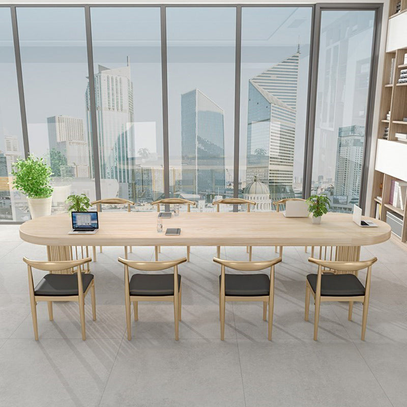 29.25-inch Height Industrial Writing Desk Oval Solid Wood Office Desk Clearhalo 'furn' 'furn_office_desk' 'Furniture' 'Office Desks' 'Office Furniture' 'office_desk' 6446457