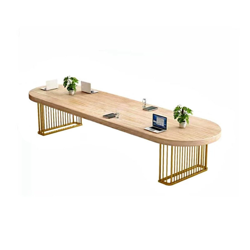 29.25-inch Height Industrial Writing Desk Oval Solid Wood Office Desk Clearhalo 'furn' 'furn_office_desk' 'Furniture' 'Office Desks' 'Office Furniture' 'office_desk' 6446458