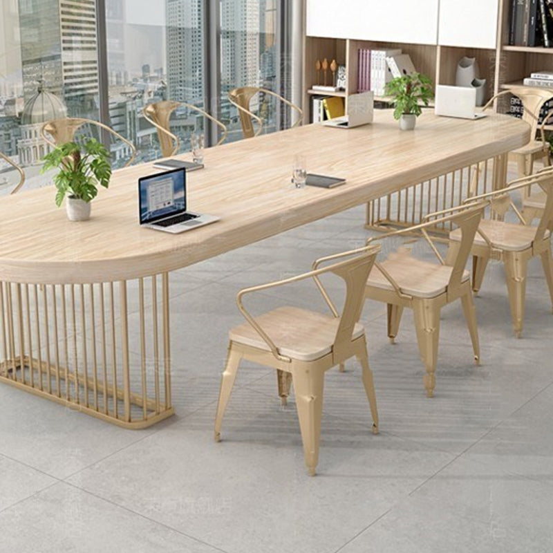 29.25-inch Height Industrial Writing Desk Oval Solid Wood Office Desk Clearhalo 'furn' 'furn_office_desk' 'Furniture' 'Office Desks' 'Office Furniture' 'office_desk' 6446459