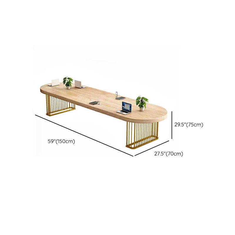 29.25-inch Height Industrial Writing Desk Oval Solid Wood Office Desk Clearhalo 'furn' 'furn_office_desk' 'Furniture' 'Office Desks' 'Office Furniture' 'office_desk' 6446466