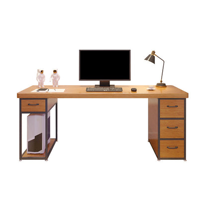 Industriële rechthoekige kantoorbureau houten computer bureau met metalen benen