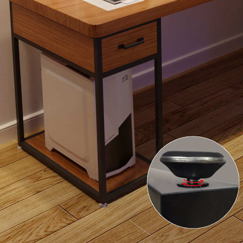 Industriële rechthoekige kantoorbureau houten computer bureau met metalen benen