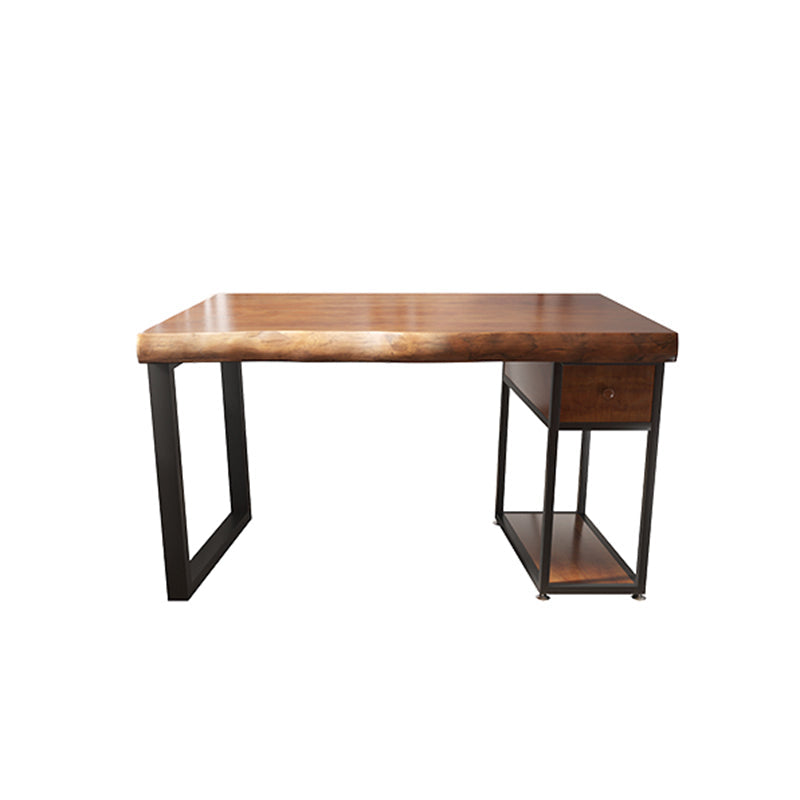 Industrial Wood Computer Desk Rectangular Office Desk with Drawer 39.4"L x 19.7"W x 29.5"H Clearhalo 'furn' 'furn_office_desk' 'Furniture' 'Office Desks' 'Office Furniture' 'office_desk' 6446538