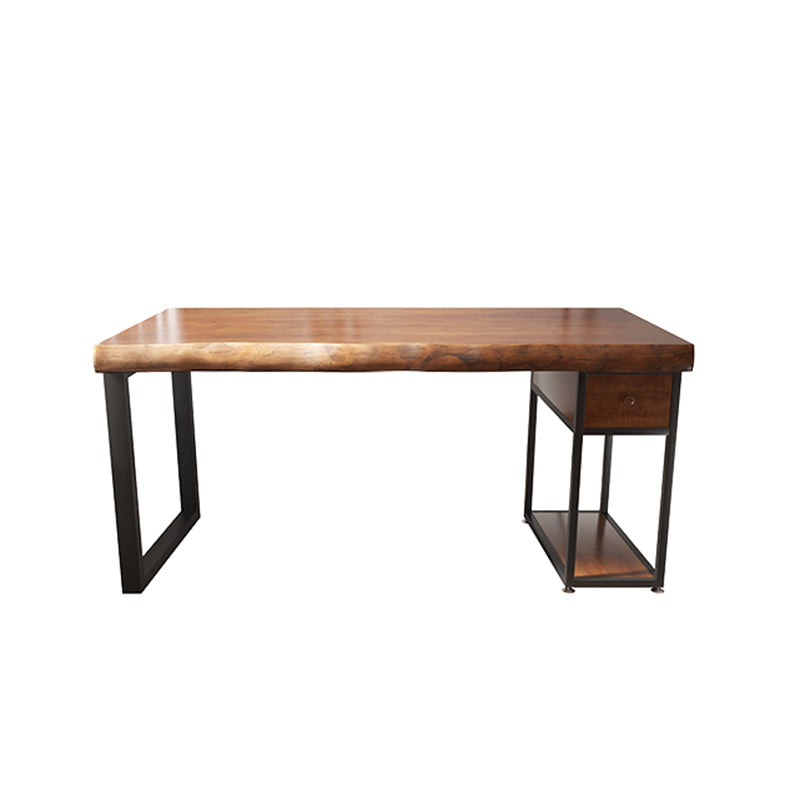 Industrial Wood Computer Desk Rectangular Office Desk with Drawer 55.1"L x 23.6"W x 29.5"H Clearhalo 'furn' 'furn_office_desk' 'Furniture' 'Office Desks' 'Office Furniture' 'office_desk' 6446545
