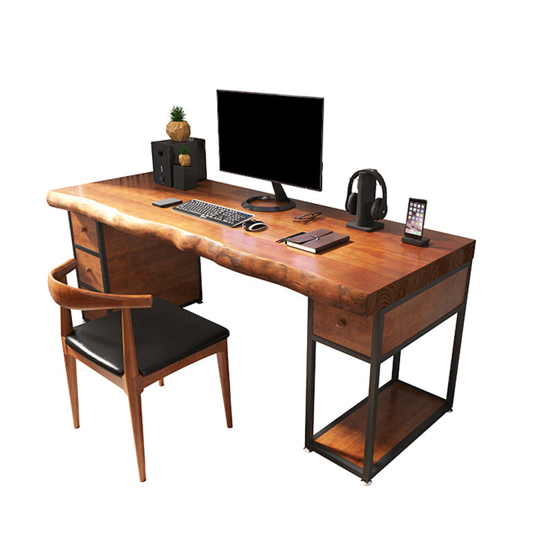 Industrial Wood Computer Desk Rectangular Office Desk with Drawer Clearhalo 'furn' 'furn_office_desk' 'Furniture' 'Office Desks' 'Office Furniture' 'office_desk' 6446546