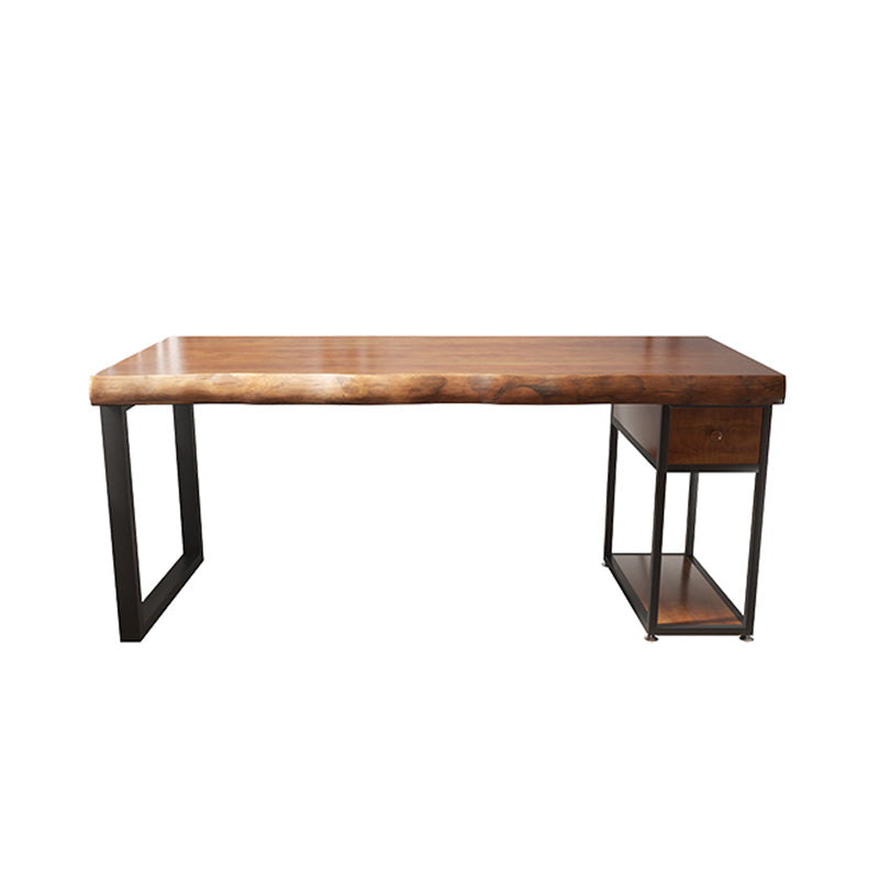 Industrial Wood Computer Desk Rectangular Office Desk with Drawer 63"L x 23.6"W x 29.5"H Clearhalo 'furn' 'furn_office_desk' 'Furniture' 'Office Desks' 'Office Furniture' 'office_desk' 6446547