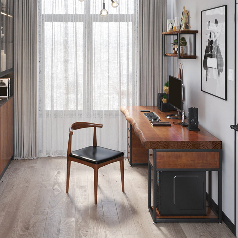 Industrial Wood Computer Desk Rectangular Office Desk with Drawer Clearhalo 'furn' 'furn_office_desk' 'Furniture' 'Office Desks' 'Office Furniture' 'office_desk' 6446551