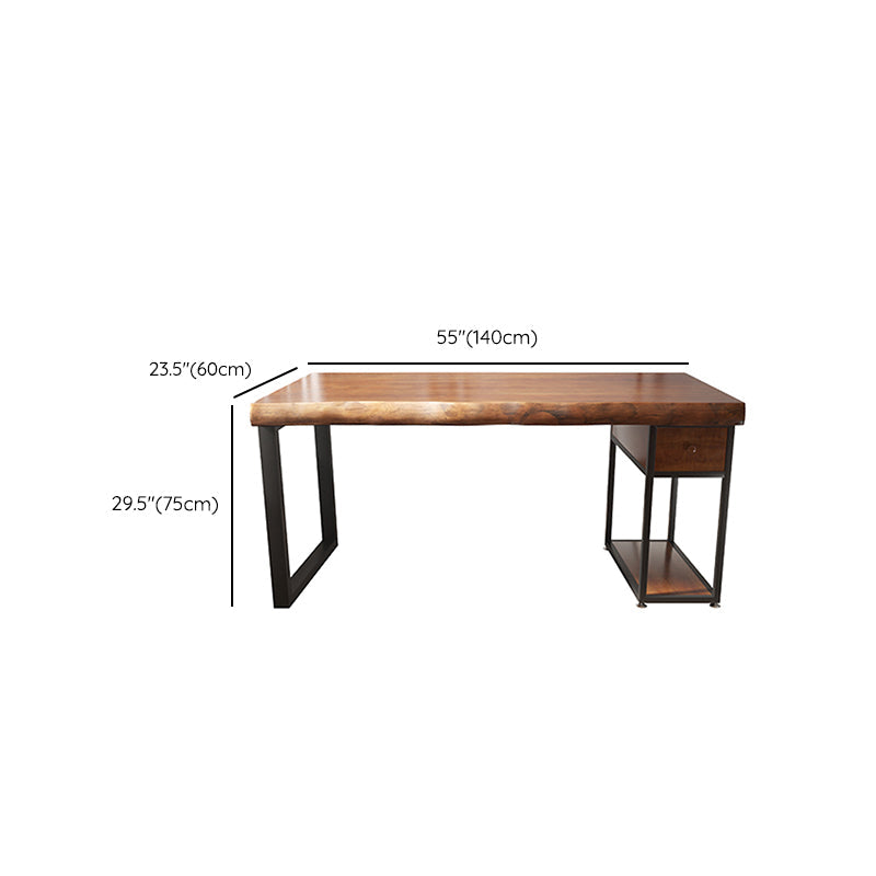 Industrial Wood Computer Desk Rectangular Office Desk with Drawer Clearhalo 'furn' 'furn_office_desk' 'Furniture' 'Office Desks' 'Office Furniture' 'office_desk' 6446552