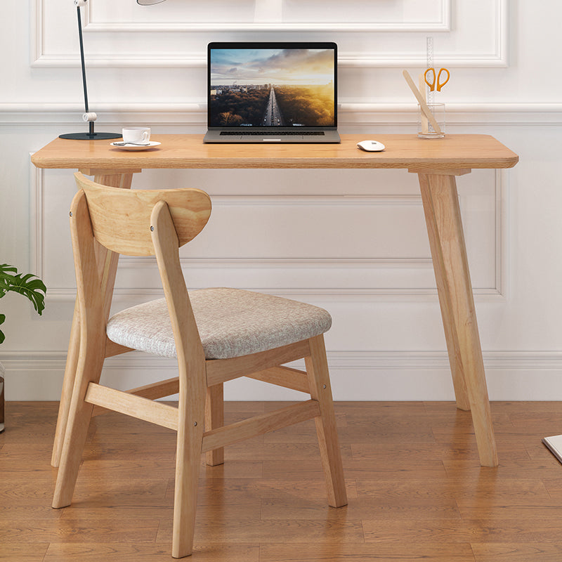 Vast hout gebogen schrijfdesk parsons base natuurlijk kantoor bureau