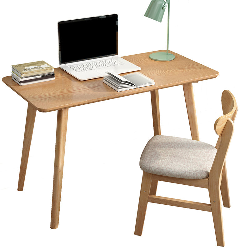 Vast hout gebogen schrijfdesk parsons base natuurlijk kantoor bureau