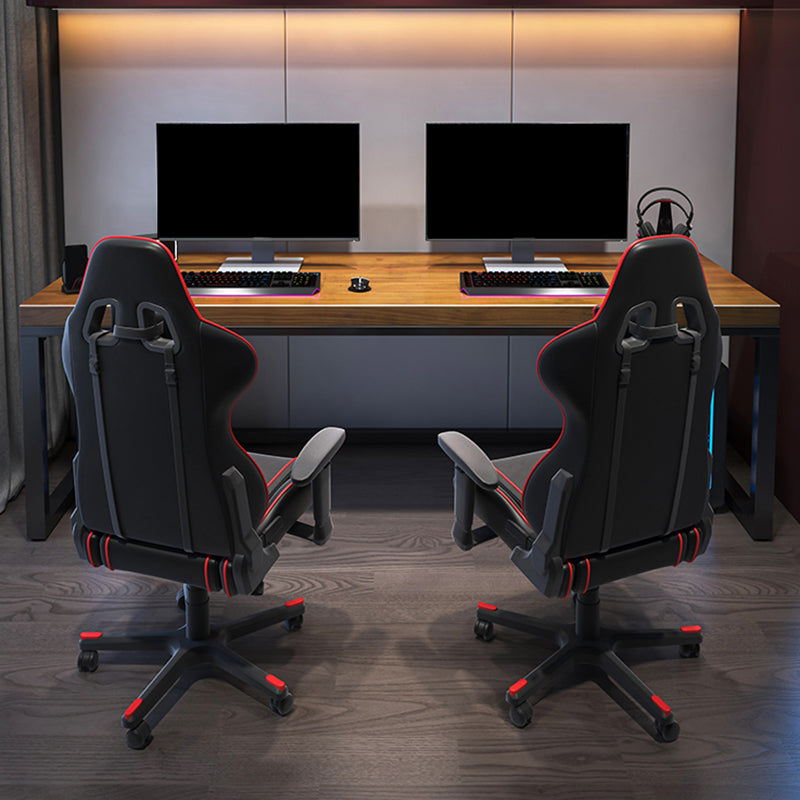 Modern Rectangular Office Desk Solid Wood Writing Desk with Metal Legs 78.7"L x 31.5"W x 29.5"H Clearhalo 'furn' 'furn_office_desk' 'Furniture' 'Office Desks' 'Office Furniture' 'office_desk' 6446650