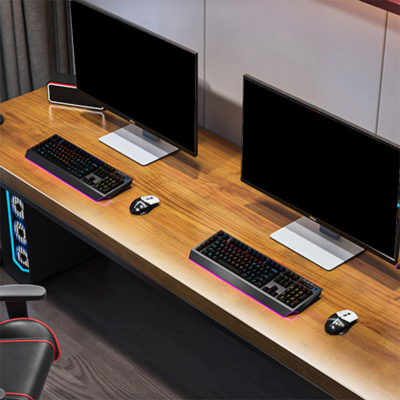 Modern Rectangular Office Desk Solid Wood Writing Desk with Metal Legs Clearhalo 'furn' 'furn_office_desk' 'Furniture' 'Office Desks' 'Office Furniture' 'office_desk' 6446655