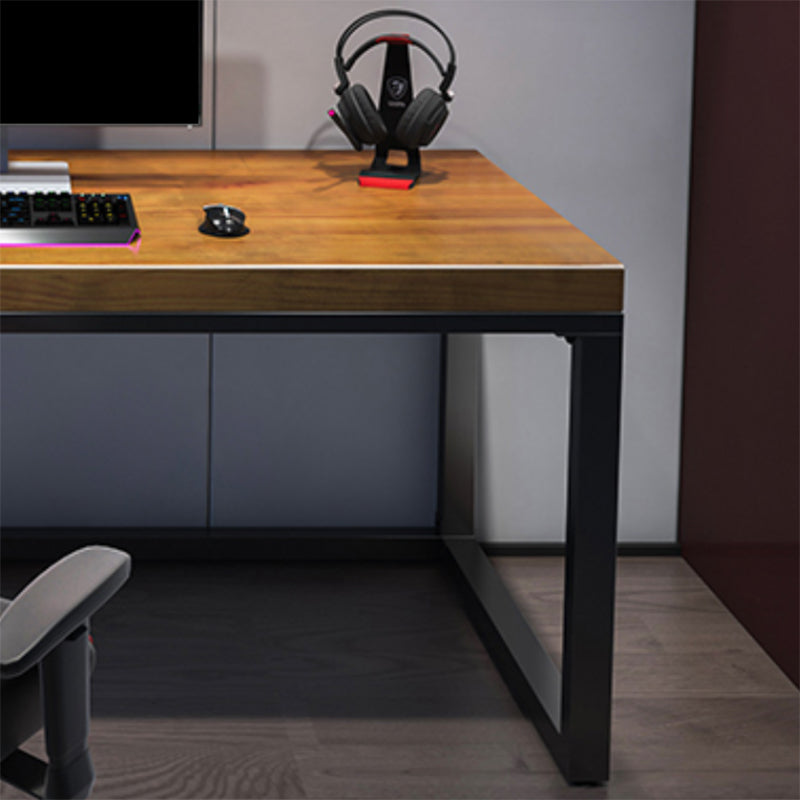 Modern Rectangular Office Desk Solid Wood Writing Desk with Metal Legs Clearhalo 'furn' 'furn_office_desk' 'Furniture' 'Office Desks' 'Office Furniture' 'office_desk' 6446656