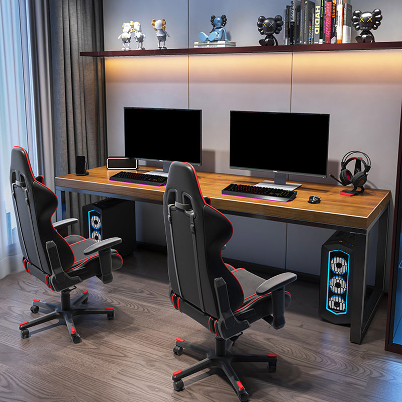 Modern Rectangular Office Desk Solid Wood Writing Desk with Metal Legs Clearhalo 'furn' 'furn_office_desk' 'Furniture' 'Office Desks' 'Office Furniture' 'office_desk' 6446657