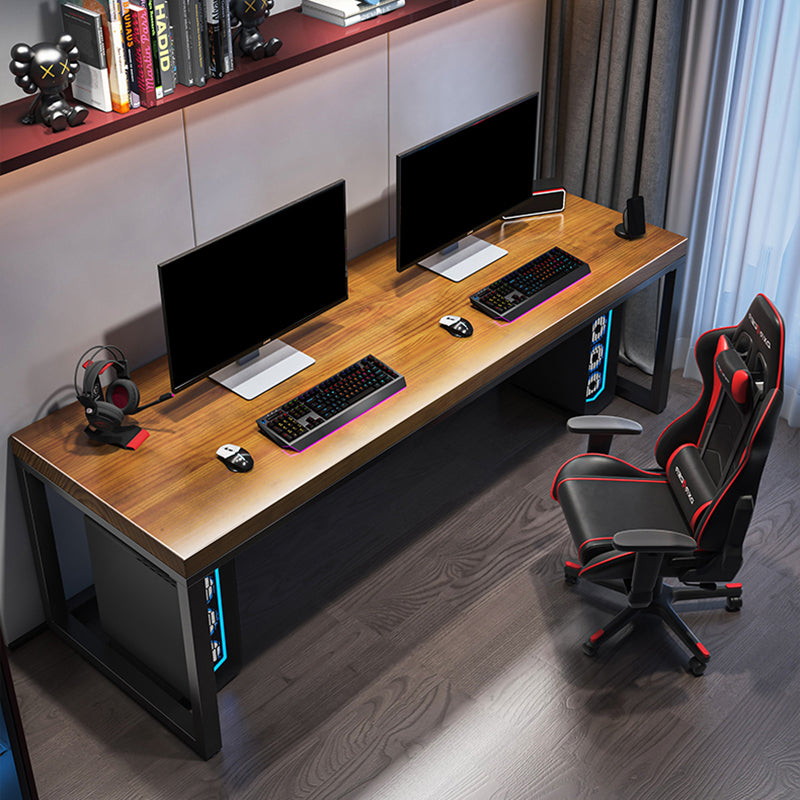 Modern Rectangular Office Desk Solid Wood Writing Desk with Metal Legs Clearhalo 'furn' 'furn_office_desk' 'Furniture' 'Office Desks' 'Office Furniture' 'office_desk' 6446660