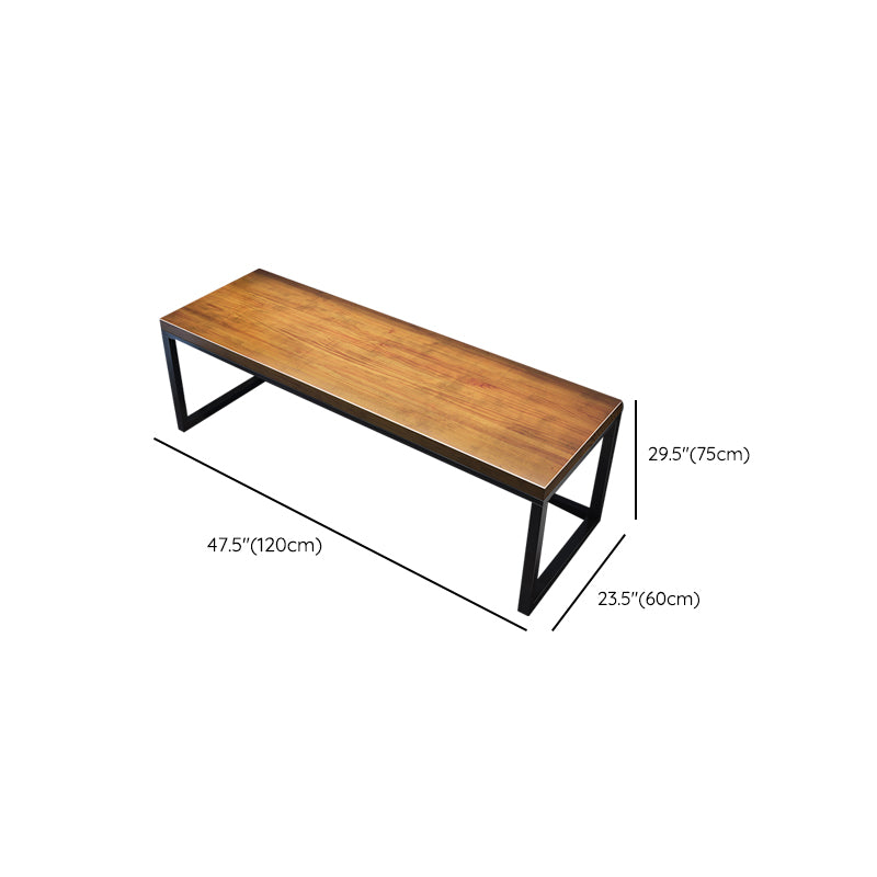 Modern Rectangular Office Desk Solid Wood Writing Desk with Metal Legs Clearhalo 'furn' 'furn_office_desk' 'Furniture' 'Office Desks' 'Office Furniture' 'office_desk' 6446666