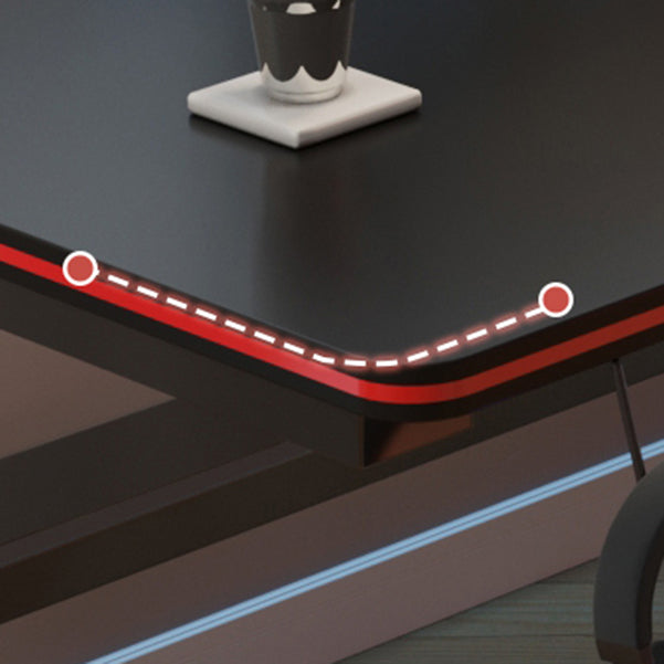 Contemporary Office Desk Antique Finish Gaming Desk with Metal Legs Clearhalo 'furn' 'furn_office_desk' 'Furniture' 'Office Desks' 'Office Furniture' 'office_desk' 6446705