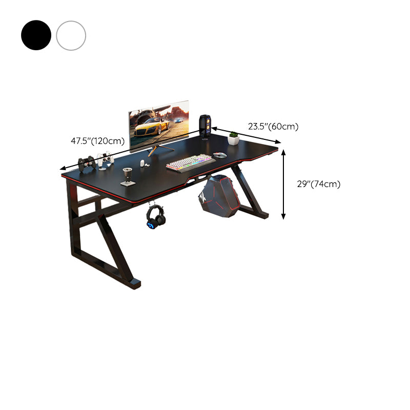 Contemporary Office Desk Antique Finish Gaming Desk with Metal Legs Clearhalo 'furn' 'furn_office_desk' 'Furniture' 'Office Desks' 'Office Furniture' 'office_desk' 6446709