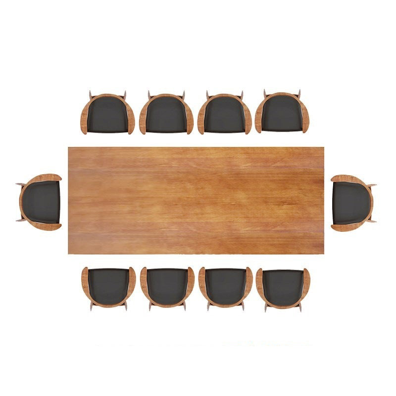 29.25 Inch Height Oval Writing Desk Industrial Solid Wood Office Desk 94.5"L x 35.4"W x 29.5"H Clearhalo 'furn' 'furn_office_desk' 'Furniture' 'Office Desks' 'Office Furniture' 'office_desk' 6446746