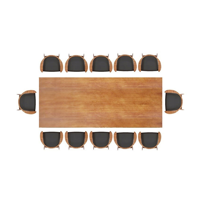 29.25 Inch Height Oval Writing Desk Industrial Solid Wood Office Desk 110.2"L x 39.4"W x 29.5"H Clearhalo 'furn' 'furn_office_desk' 'Furniture' 'Office Desks' 'Office Furniture' 'office_desk' 6446750