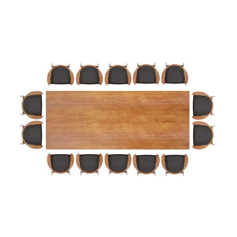 29.25 Inch Height Oval Writing Desk Industrial Solid Wood Office Desk 126"L x 47.2"W x 29.5"H Clearhalo 'furn' 'furn_office_desk' 'Furniture' 'Office Desks' 'Office Furniture' 'office_desk' 6446752