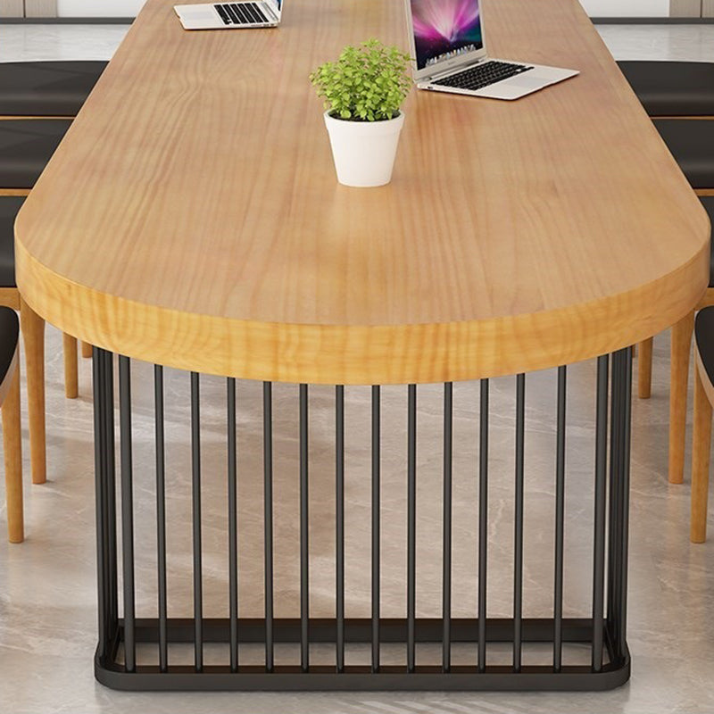 29.25 Inch Height Oval Writing Desk Industrial Solid Wood Office Desk Clearhalo 'furn' 'furn_office_desk' 'Furniture' 'Office Desks' 'Office Furniture' 'office_desk' 6446754