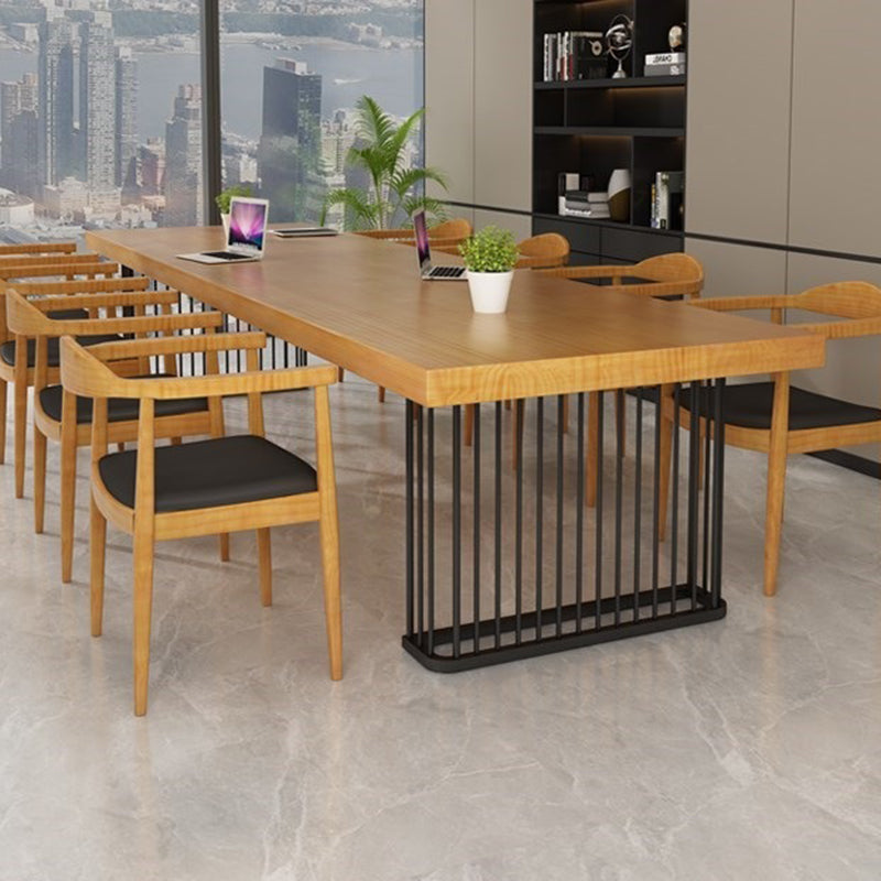 29.25 Inch Height Oval Writing Desk Industrial Solid Wood Office Desk Clearhalo 'furn' 'furn_office_desk' 'Furniture' 'Office Desks' 'Office Furniture' 'office_desk' 6446755