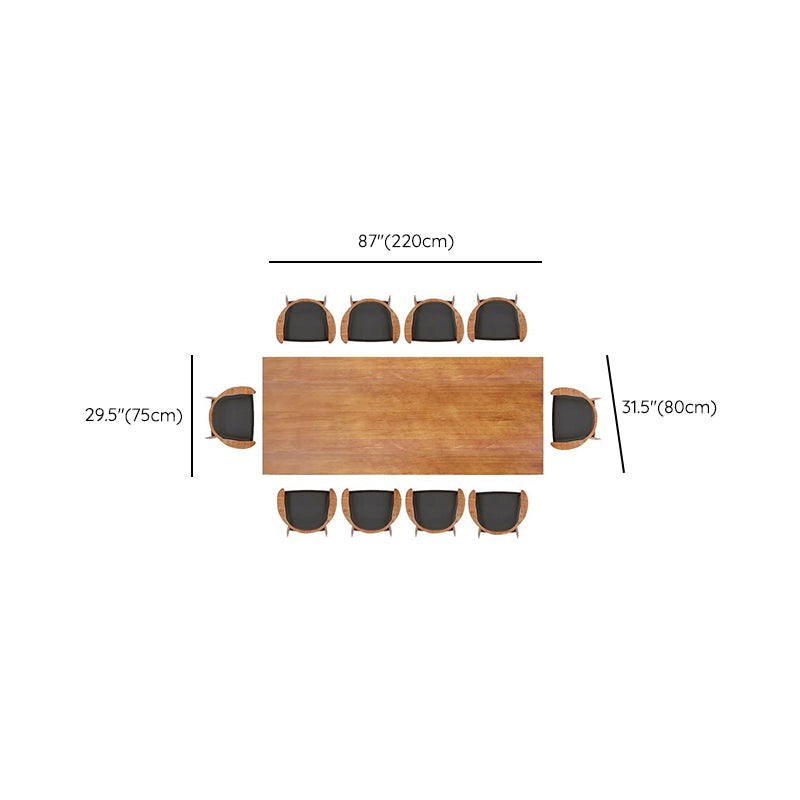 29.25 Inch Height Oval Writing Desk Industrial Solid Wood Office Desk Clearhalo 'furn' 'furn_office_desk' 'Furniture' 'Office Desks' 'Office Furniture' 'office_desk' 6446762
