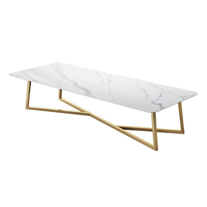 Escritorio de escritura gris y blanco Desk de oficina de acero y piedra para la oficina