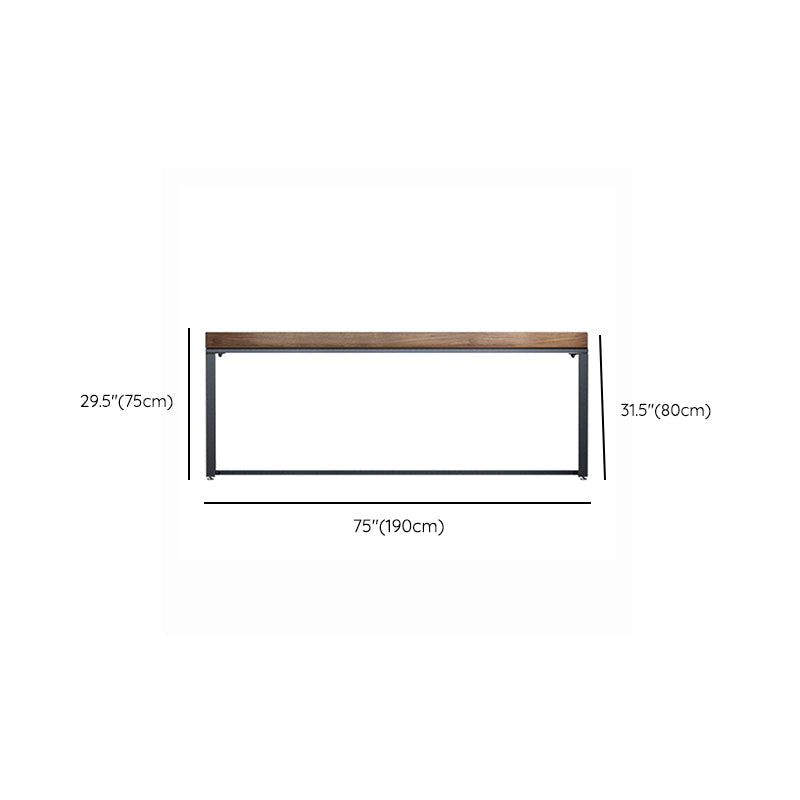 Rectangular Industrial Writing Desk Wood Computer Desk with Metal Legs