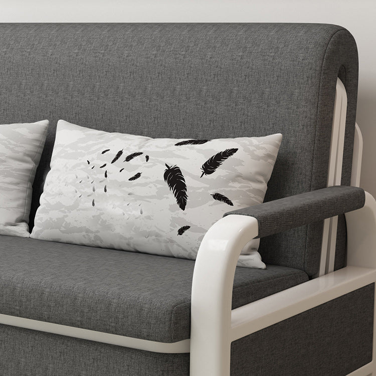 Fabric Square Arms Futon Sleeper Sofa Pillow Included Loveseat Clearhalo 'furn' 'furn_futons' 'Furniture' 'Futons & Daybeds' 'Futons' 'Living Room Furniture' 6447119