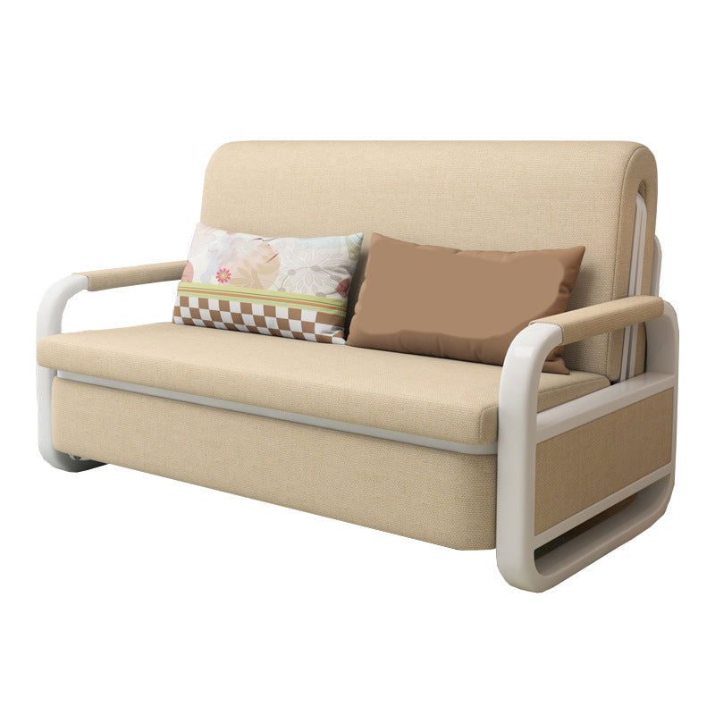 Fabric Square Arms Futon Sleeper Sofa Pillow Included Loveseat Clearhalo 'furn' 'furn_futons' 'Furniture' 'Futons & Daybeds' 'Futons' 'Living Room Furniture' 6447122