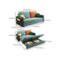 Square Arms Futon Foldable Pillow Included Green Sleeper Sofa with Storage