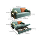 Square Arms Futon Foldable Pillow Included Green Sleeper Sofa with Storage