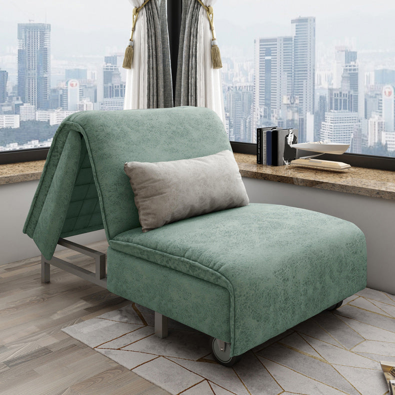 Green Armless Sofa Futon Foldable Pillow Included Futon Sofa Bed