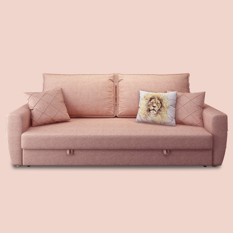 Square Arm Sofa Futon Foldable Pillow Included Cushion Back Sleeper Sofa Clearhalo 'furn' 'furn_futons' 'Furniture' 'Futons & Daybeds' 'Futons' 'Living Room Furniture' 6447272