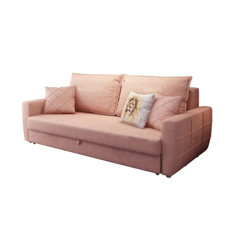 Square Arm Sofa Futon Foldable Pillow Included Cushion Back Sleeper Sofa Clearhalo 'furn' 'furn_futons' 'Furniture' 'Futons & Daybeds' 'Futons' 'Living Room Furniture' 6447274