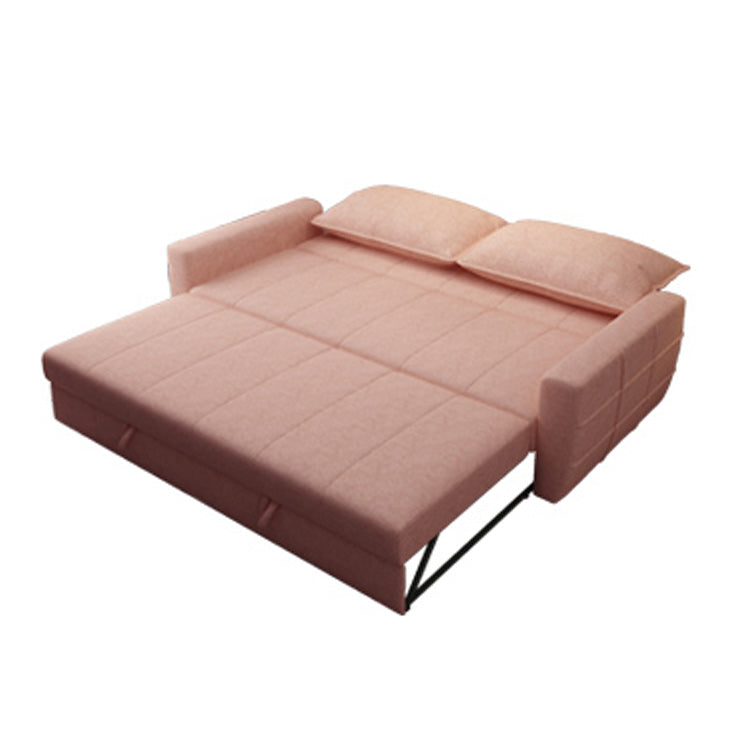 Square Arm Sofa Futon Foldable Pillow Included Cushion Back Sleeper Sofa Clearhalo 'furn' 'furn_futons' 'Furniture' 'Futons & Daybeds' 'Futons' 'Living Room Furniture' 6447279