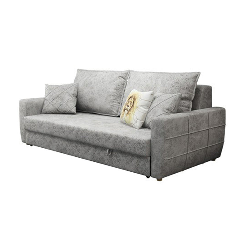 Square Arm Sofa Futon Foldable Pillow Included Cushion Back Sleeper Sofa Tech Cloth Clearhalo 'furn' 'furn_futons' 'Furniture' 'Futons & Daybeds' 'Futons' 'Living Room Furniture' 6447281