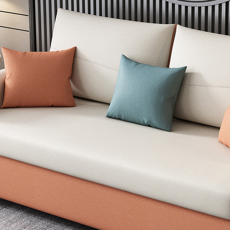 Modern Square Arm Sofa Futon Foldable Pillow Included Loveseat Clearhalo 'furn' 'furn_futons' 'Furniture' 'Futons & Daybeds' 'Futons' 'Living Room Furniture' 6447292