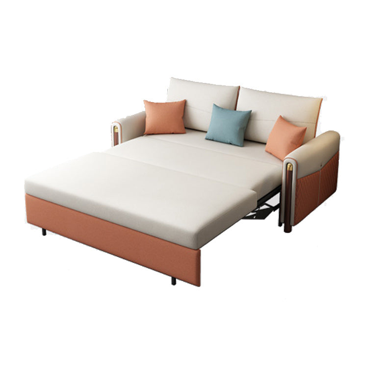 Modern Square Arm Sofa Futon Foldable Pillow Included Loveseat Clearhalo 'furn' 'furn_futons' 'Furniture' 'Futons & Daybeds' 'Futons' 'Living Room Furniture' 6447294
